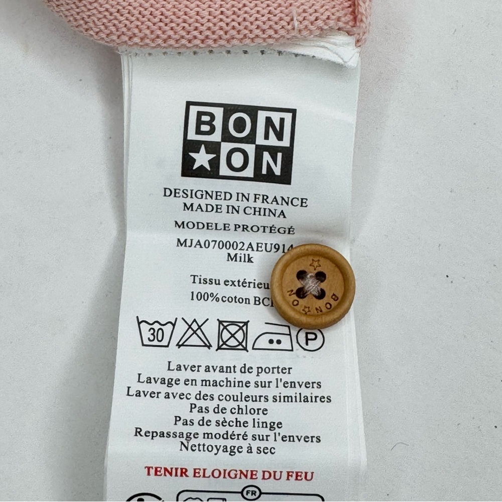 NWT BONTON Paris Baby Romper Rose Pink Heart Cotton Knit Size 3M - Picture 12 of 16